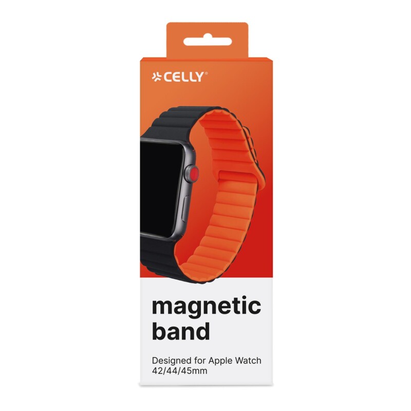 CELLY WATCHBAND 42/44/45MM MAG BK OR